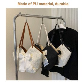 Sac seau avec nœud pour femmes de grande capacité automne  حقيبة دلو بفيونكة للنساء سعة كبيرة خريف 2024 