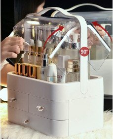 Boîte De Rangement Pour Maquillage Et Cosmétiques Avec 3 Tiroirsصندوق تخزين المكياج ومستحضرات التجميل مع 3 أدراج