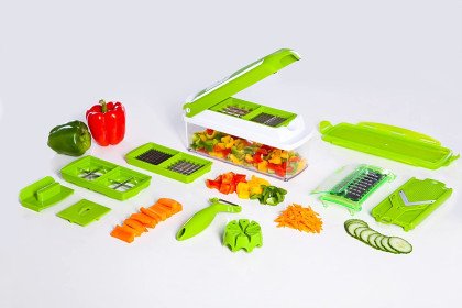 جينيوس نايسر دايسر بلس قطاعة فواكه وخضروات 13 قطعة أخضر